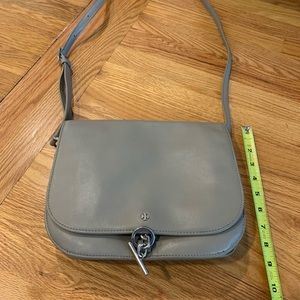 Tory Burch gray crossbody bag.  Super functional!